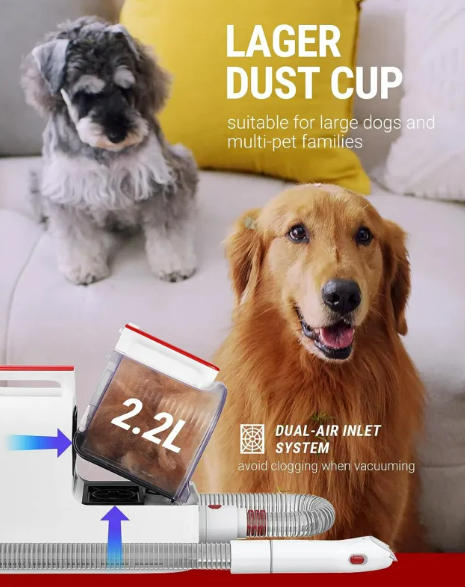 Pet Hair Vacuum & Grooming Kit