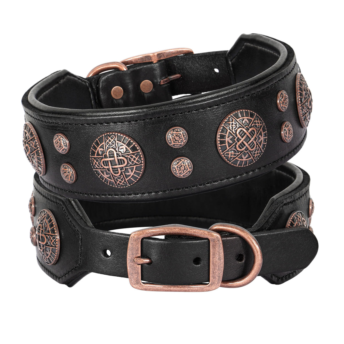 Genuine Leather Studded Dog Collar